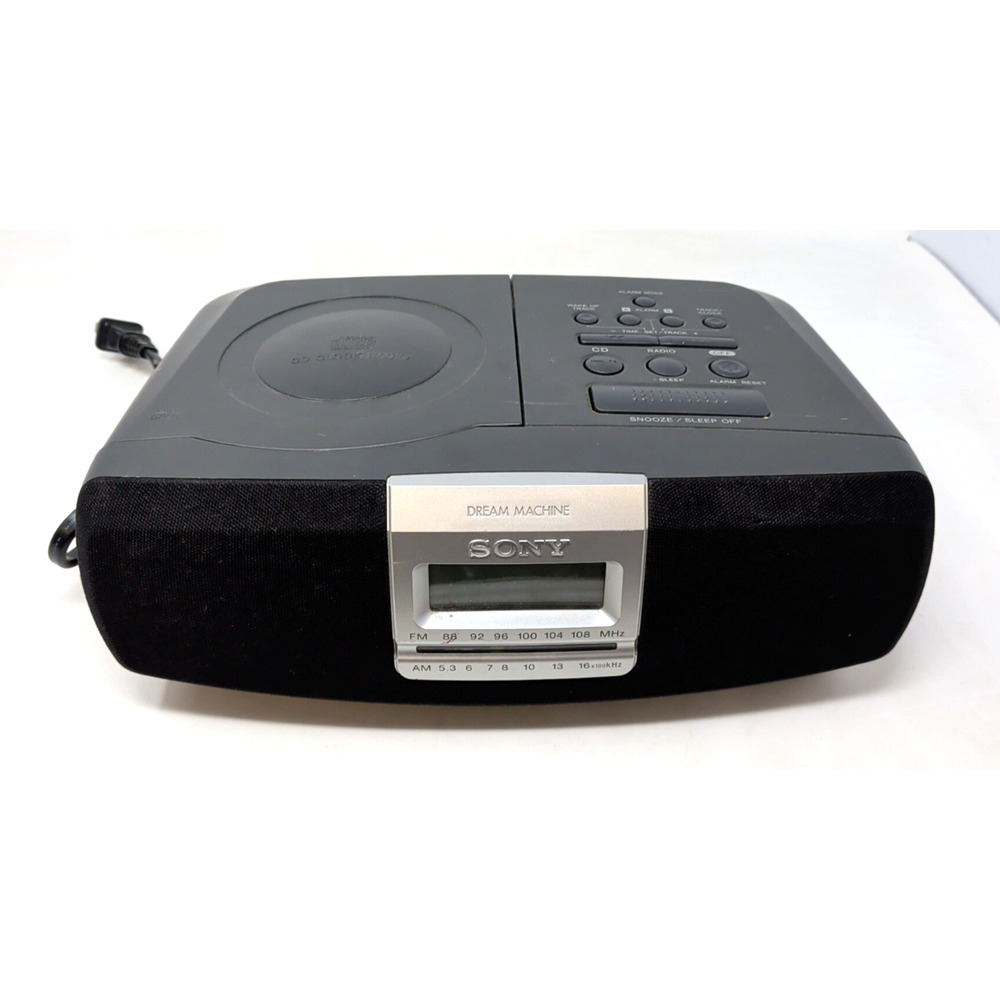 Sony Dream Machine ICF-CD821 Alarm Clock AM/FM Radio CD Player Tested - Works